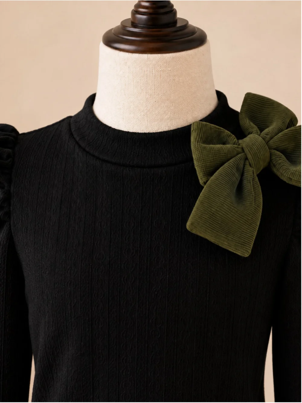 Girl’s Ribbed Knit Bow Sweater & Corduroy Skirt 2-Piece Set – Size 5
